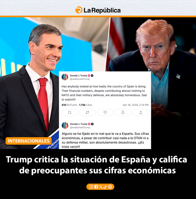 Trump critica la situación de España y califica de preocupantes sus cifras económicas - Cover Image